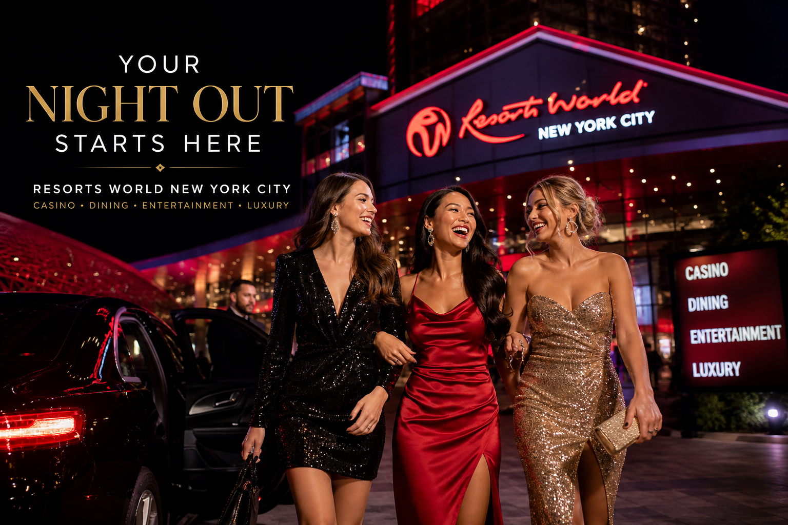 A night out at Resorts World New York City casino in Jamaica, Queens